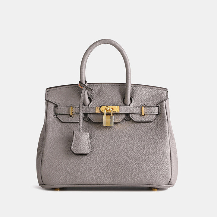 Elegant Women's Handbag with Gold-Toned Lock Detail