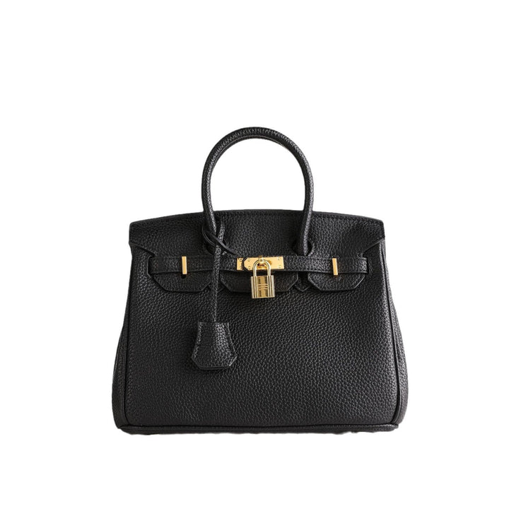 Elegant Women's Handbag with Gold-Toned Lock Detail