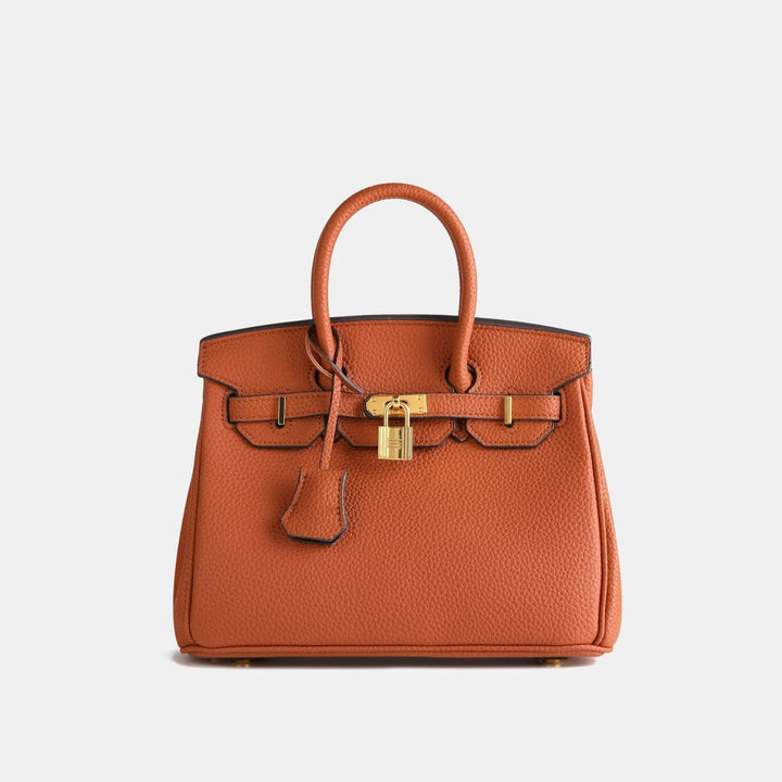 Elegant Women's Handbag with Gold-Toned Lock Detail
