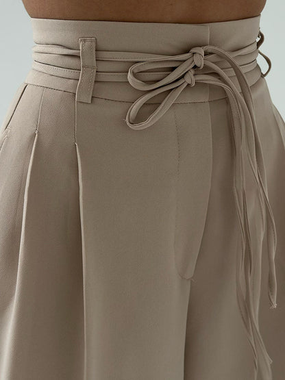 Elegante Luchtige Dames Palazzo Broek met Hoge Taille