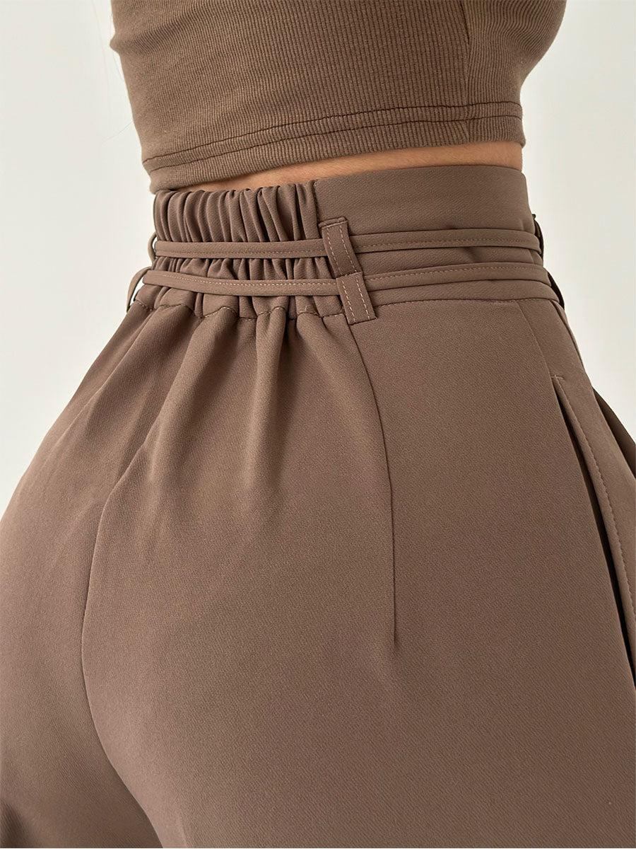 Pantalon palazzo élégant et léger pour femmes avec taille haute