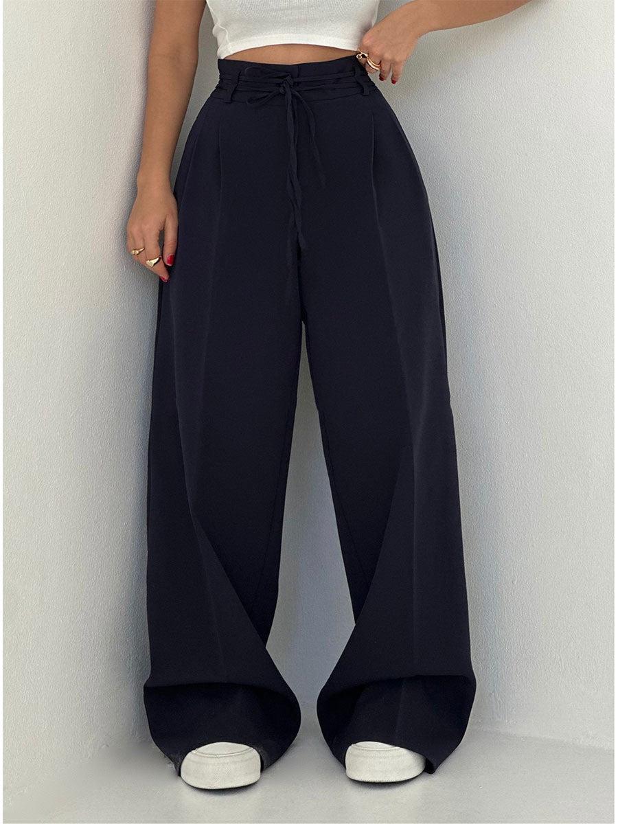 Pantalon palazzo élégant et léger pour femmes avec taille haute