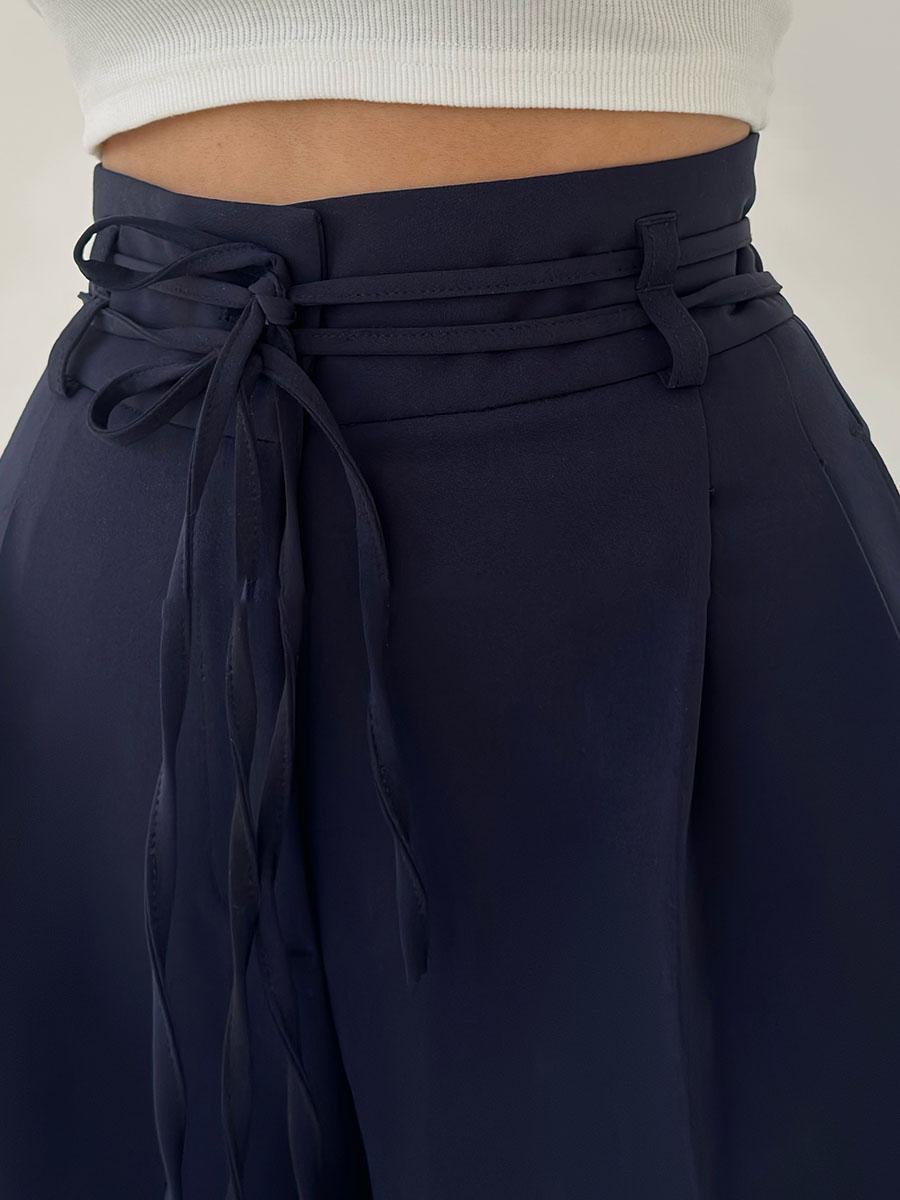 Elegante Luchtige Dames Palazzo Broek met Hoge Taille
