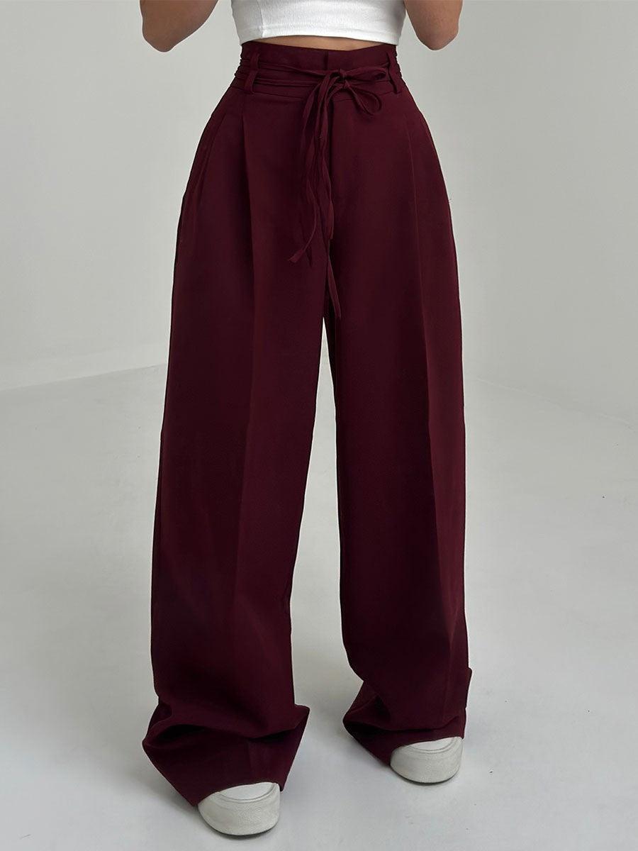 Elegante Luchtige Dames Palazzo Broek met Hoge Taille