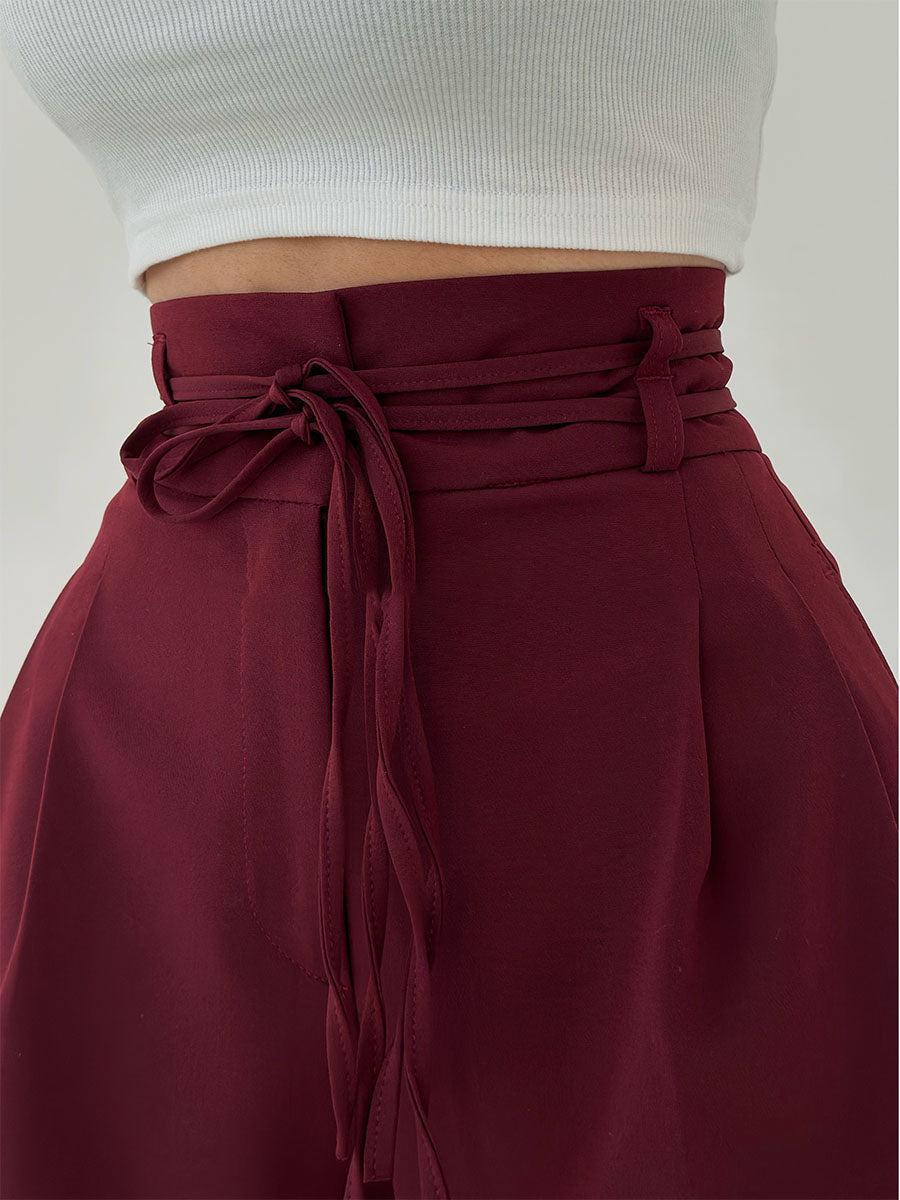 Elegante Luchtige Dames Palazzo Broek met Hoge Taille
