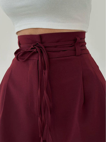 Elegante Luchtige Dames Palazzo Broek met Hoge Taille