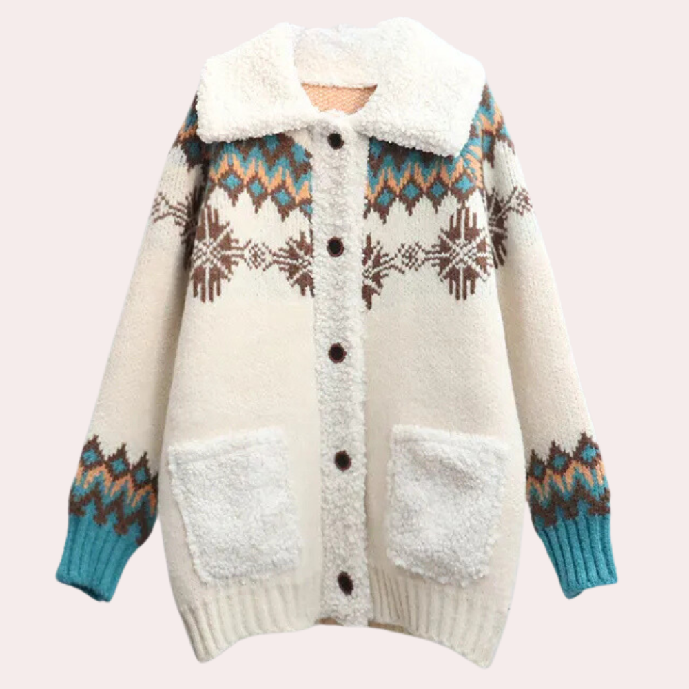 Zachte Beige Gebreide Cardigan voor Vrouwen met Zakken