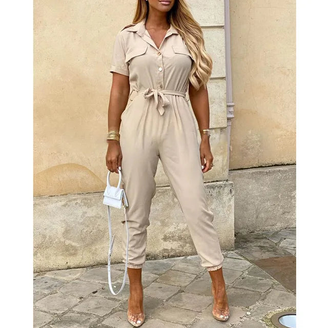 Helen | Utility Jumpsuit met Tailleceintuur