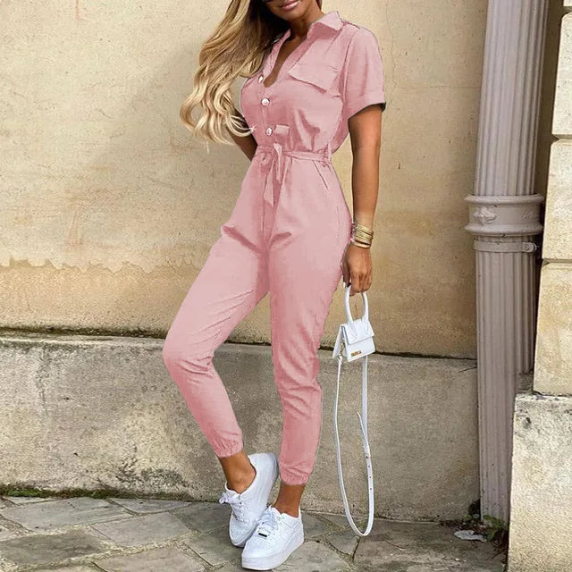 Helen | Utility Jumpsuit met Tailleceintuur