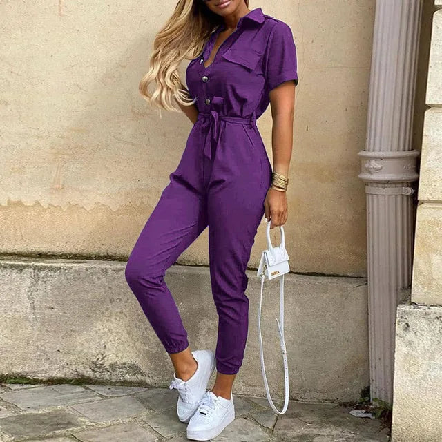 Helen | Utility Jumpsuit met Tailleceintuur
