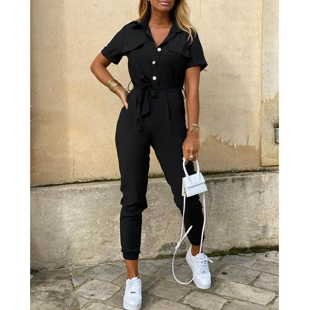 Helen | Utility Jumpsuit met Tailleceintuur