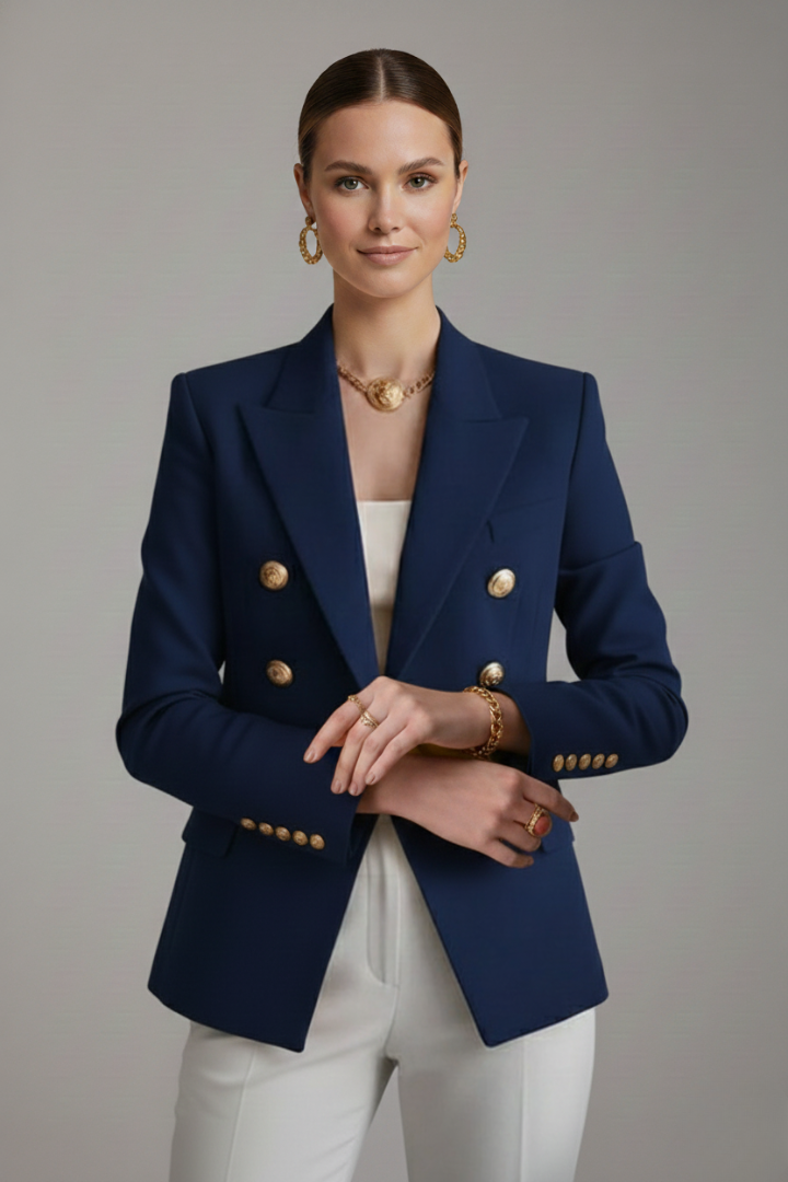 Rebecca | Double-Breasted Blazer with Gold-Tone Buttons for Women