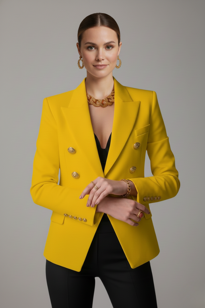 Rebecca | Double-Breasted Blazer with Gold-Tone Buttons for Women