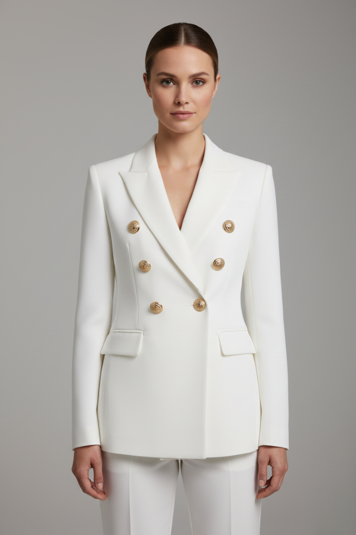 Rebecca | Double-Breasted Blazer with Gold-Tone Buttons for Women