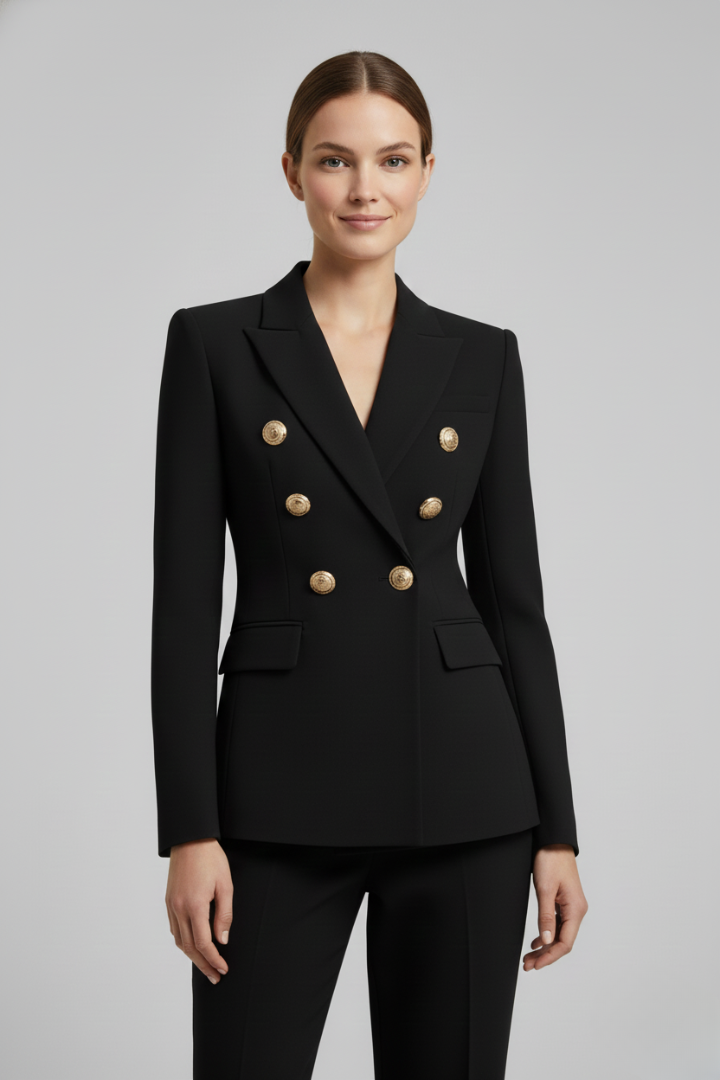 Rebecca | Double-Breasted Blazer with Gold-Tone Buttons for Women