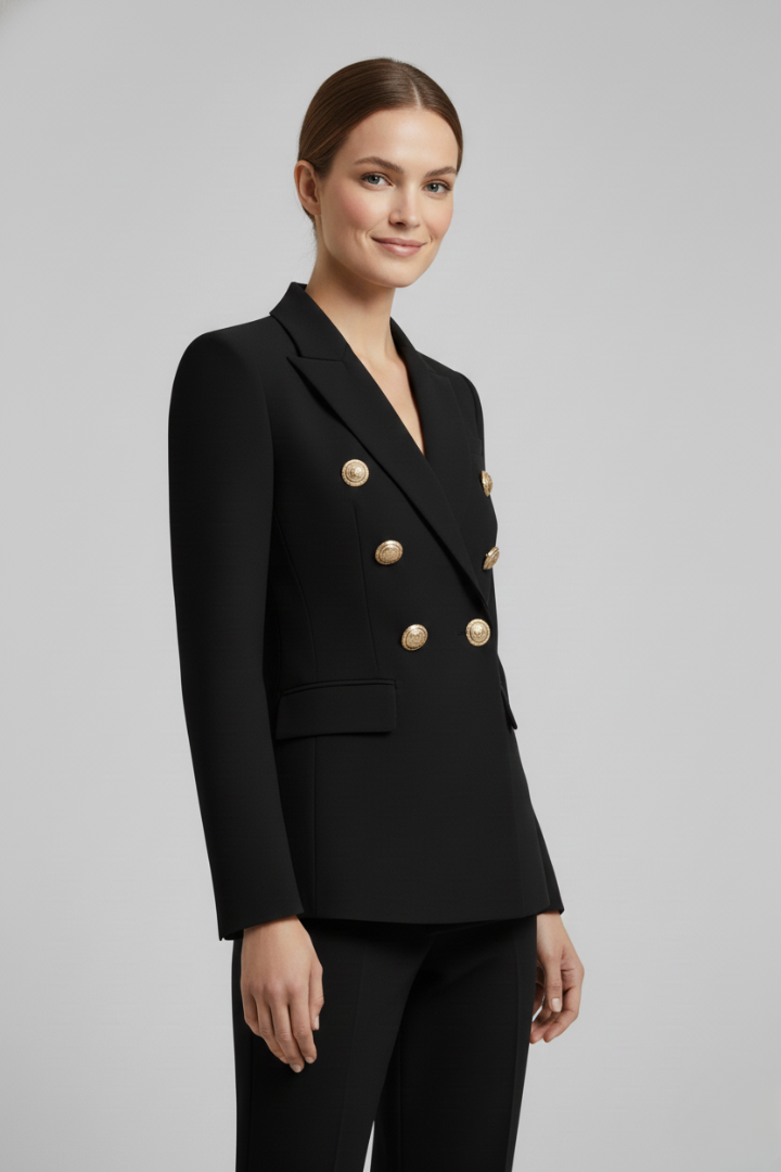 Rebecca | Double-Breasted Blazer with Gold-Tone Buttons for Women