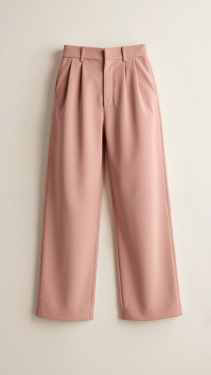Soepelvallende Dames Pantalon met Hoge Taille en Plooien