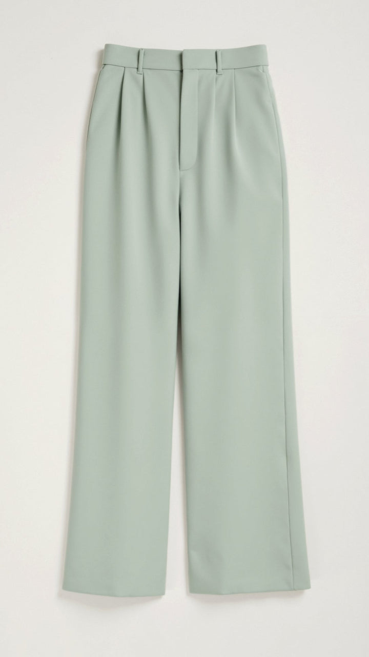 Soepelvallende Dames Pantalon met Hoge Taille en Plooien