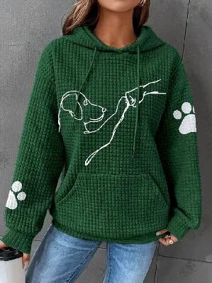 Warme Zachte Dames Hoodie met Hond Print