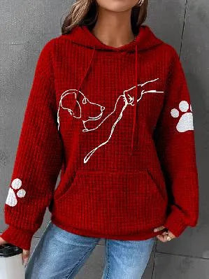 Warme Zachte Dames Hoodie met Hond Print