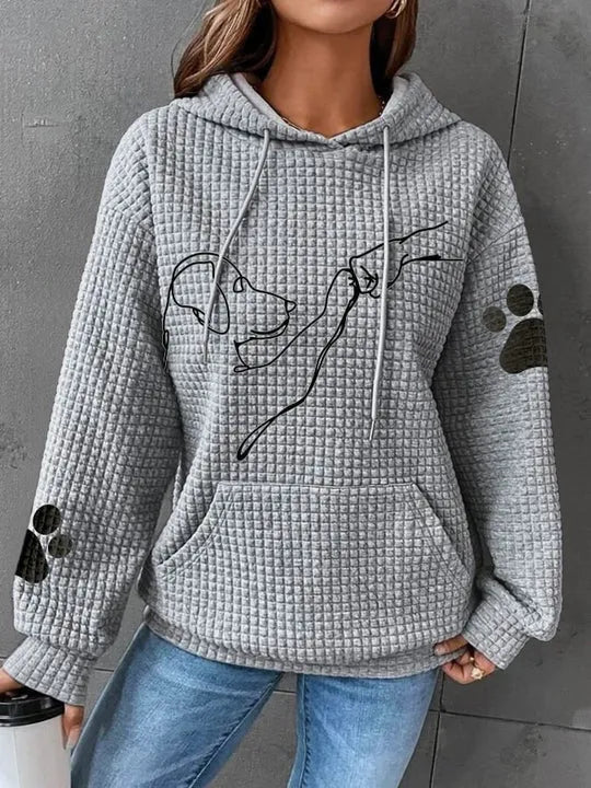 Warme Zachte Dames Hoodie met Hond Print