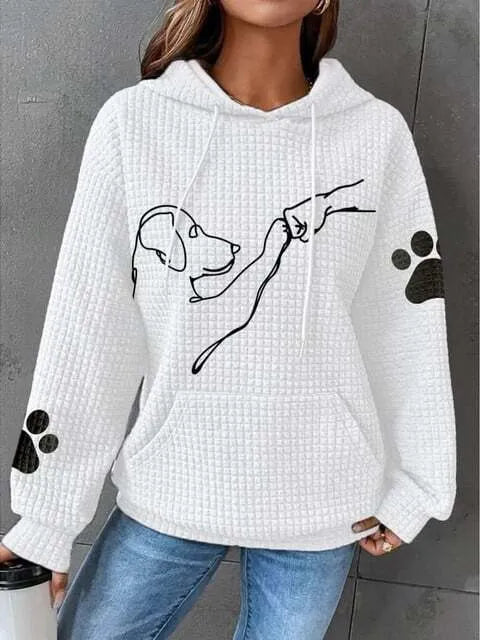 Warme Zachte Dames Hoodie met Hond Print