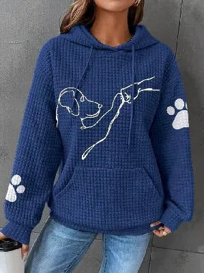 Warme Zachte Dames Hoodie met Hond Print