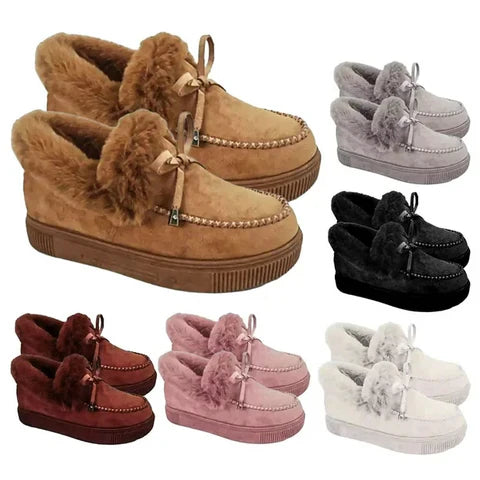 Chaussons chauds et tendance pour femme avec doublure en fourrure