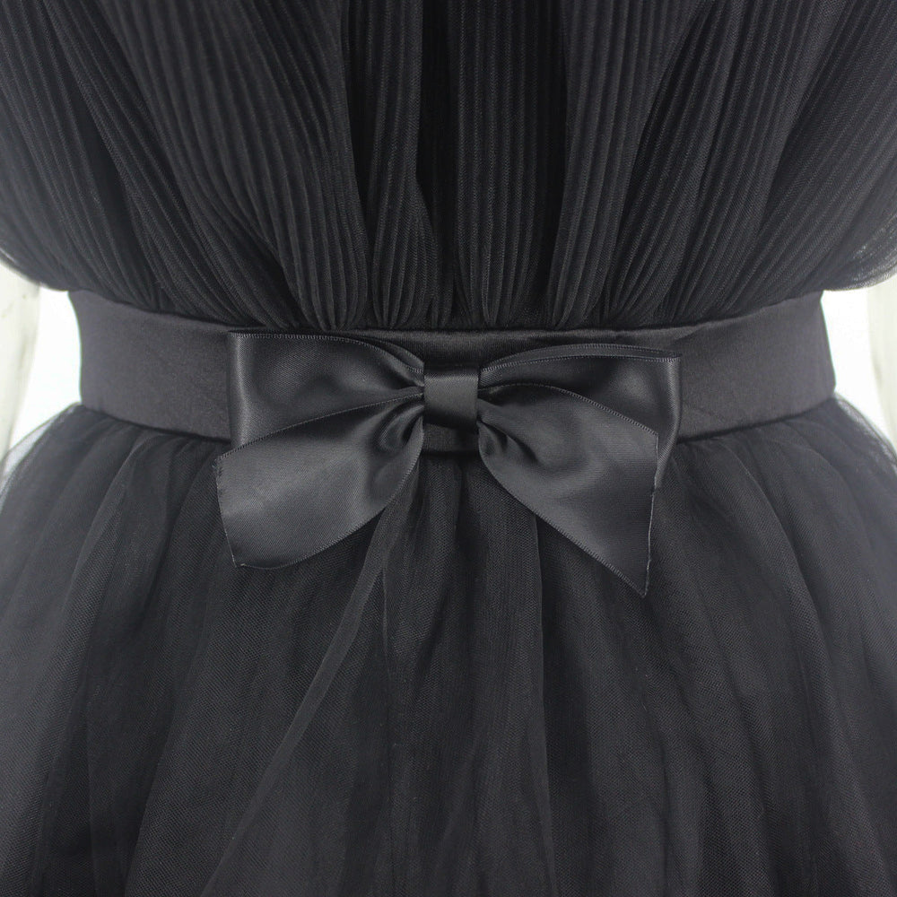 Robe Cocktail Mini Festive avec Encolure Bustier pour Femme
