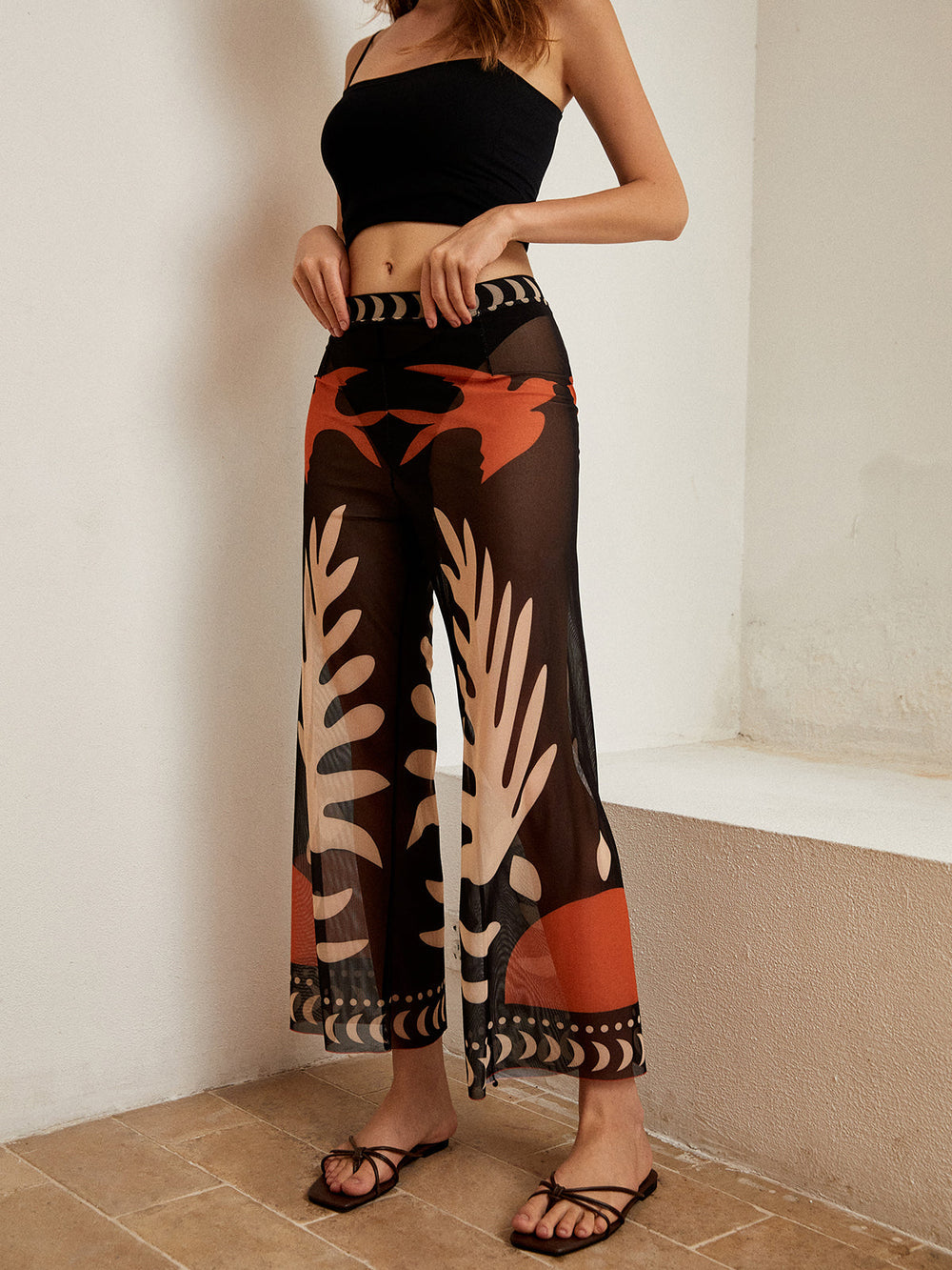 Heike | Statement Transparante Mesh Broek