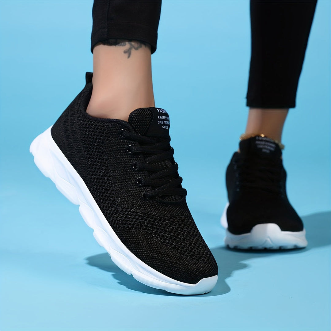 Lightweight Mesh Sneakers with Laces for Women