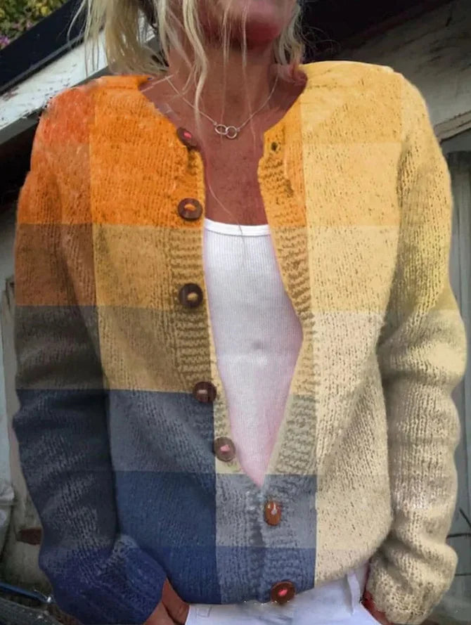 Stylish Comfortable Women's Cardigan with 3D Print and Long Sleeves