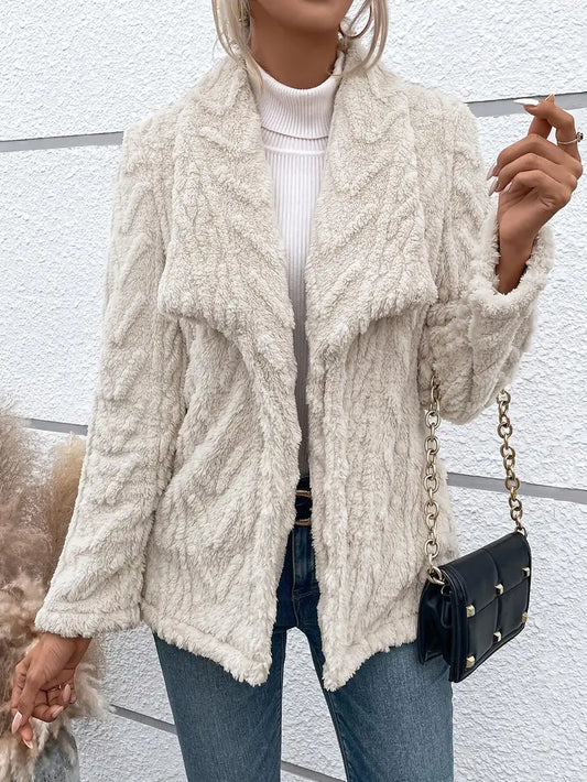 Luxe Dames Teddy Jas met Warme Voering