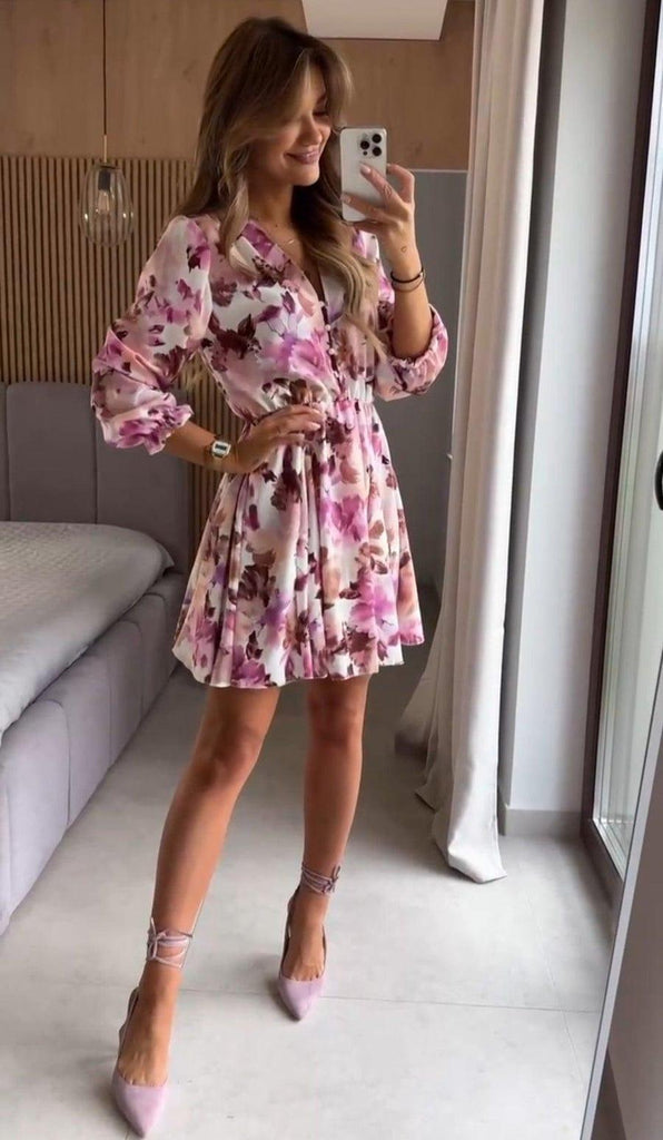 Nelle | Bloemenprint Mini Jurk