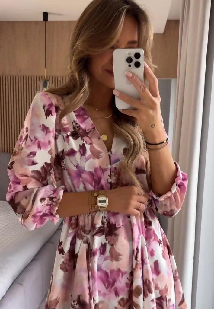 Nelle | Bloemenprint Mini Jurk