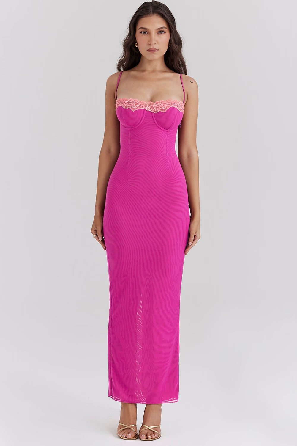 Santie | Mesh Strapless Bodycon Strandjurk