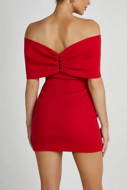 Gabby | Off-Shoulder Mini Jurk met Strikdetail