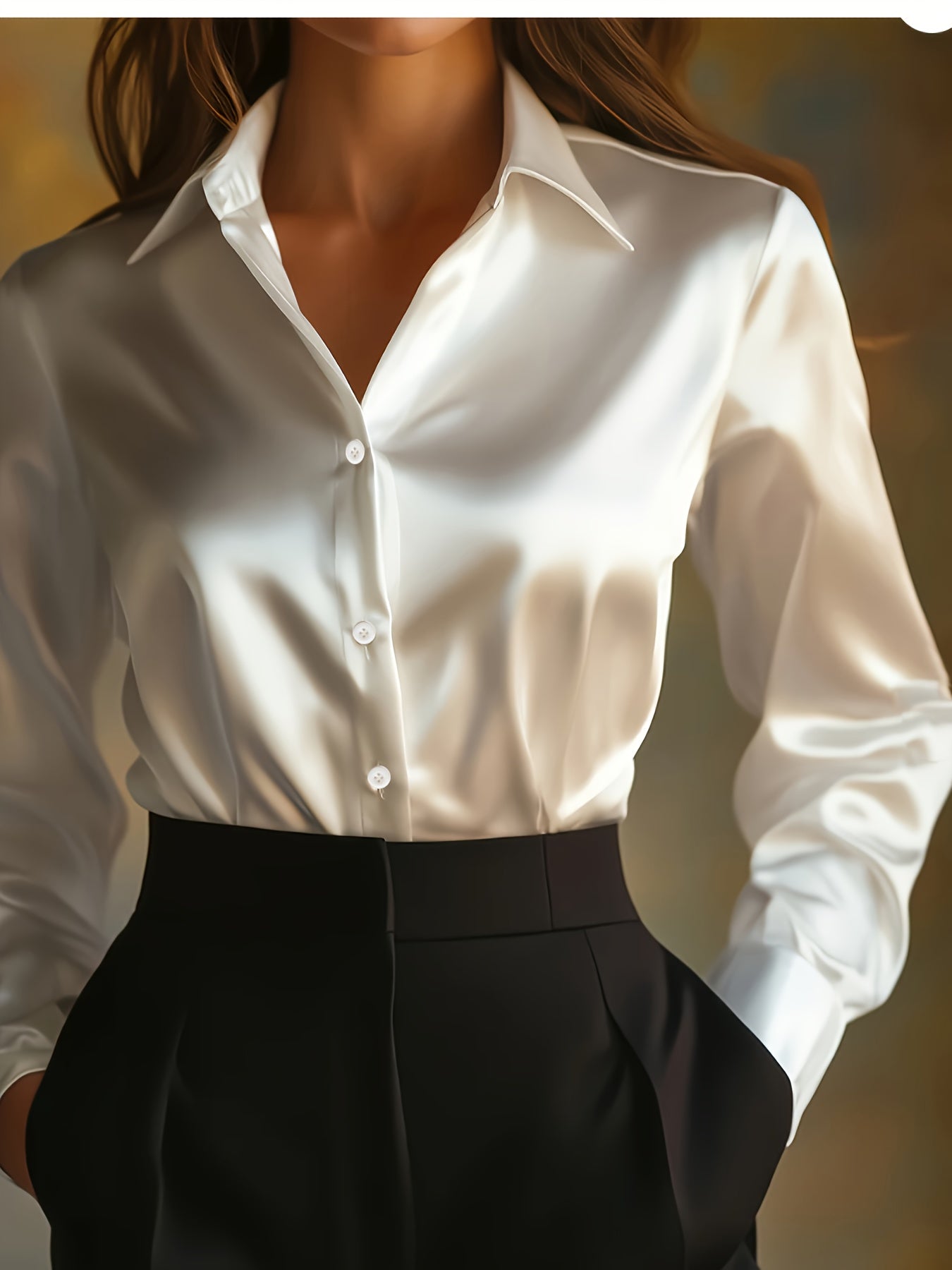Luxe Blouse voor Vrouwen met Knoopsluiting en Lange Mouwen