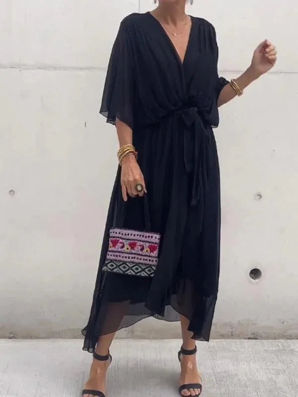 Nella | Zomerse Wikkel Midi-Jurk