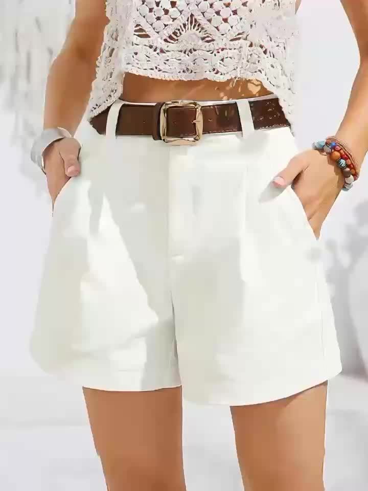 Short élégant pour femme avec taille haute et coupe ample