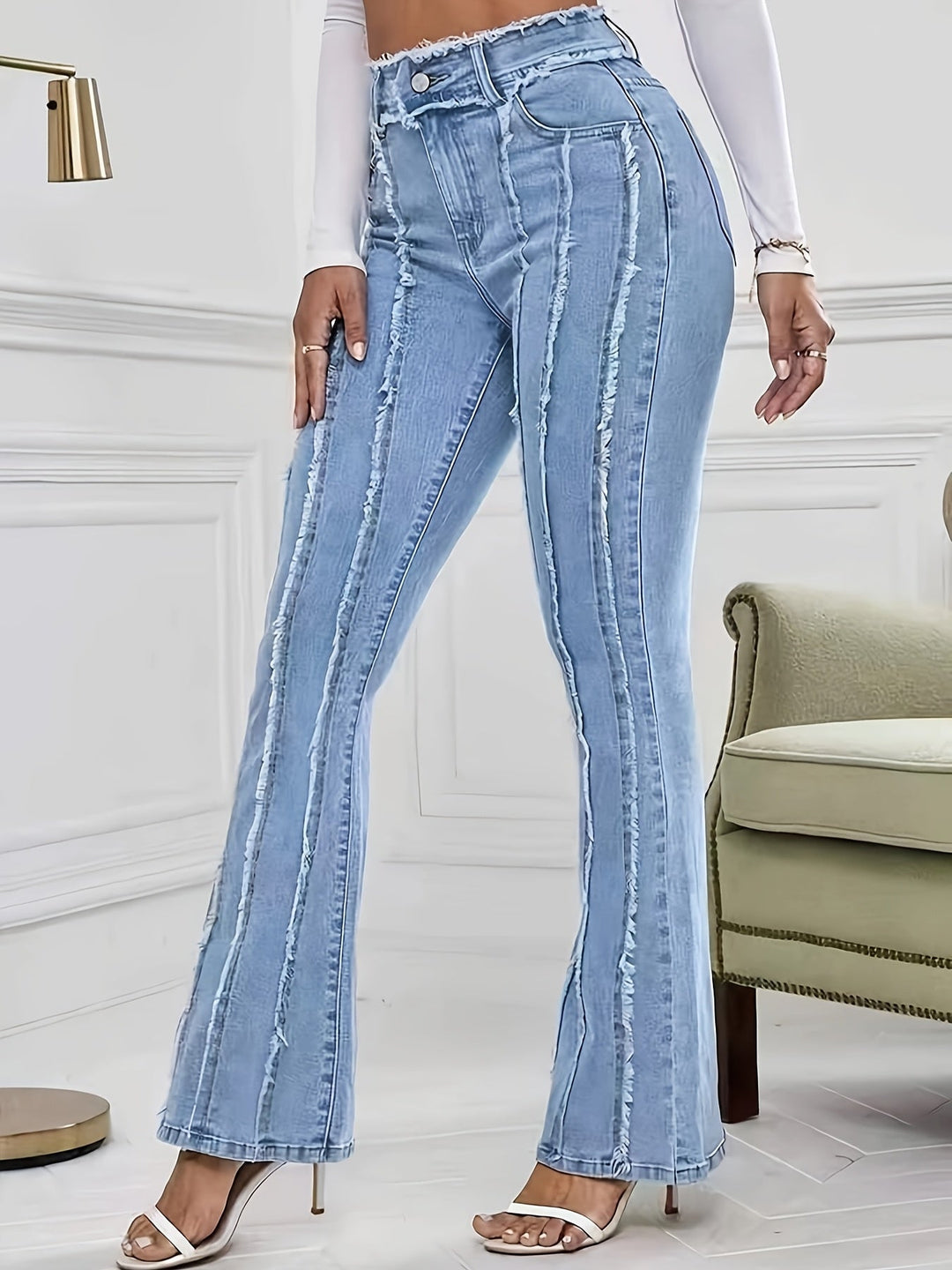 Mayla | Gestreepte High-Waist Jeans