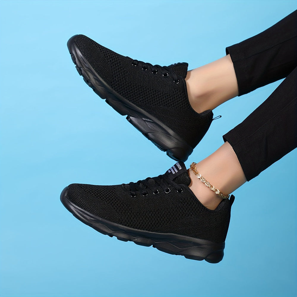 Lekki meshowe sneakersy damskie z sznurowadłami