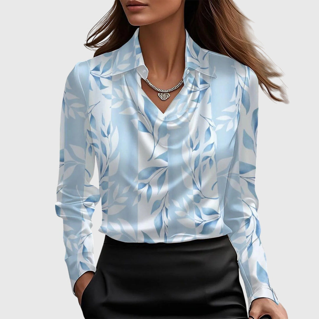 Elegancka luksusowa damska bluzka z długimi rękawami