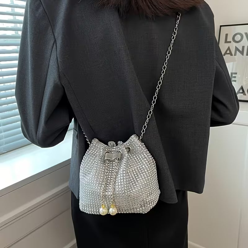 Lorelie | Glam Mini Bag met Strass en Schakelriem