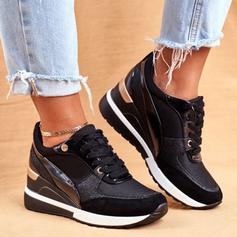 Keona | Trendy Platform Sneakers with Shiny Touch