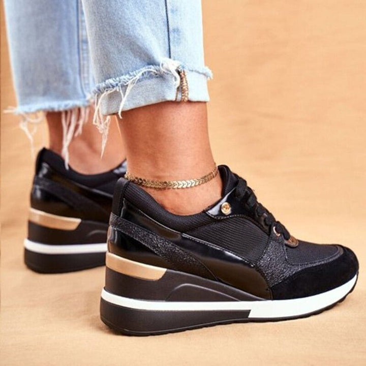 Keona | Trendy Platform Sneakers with Shiny Touch