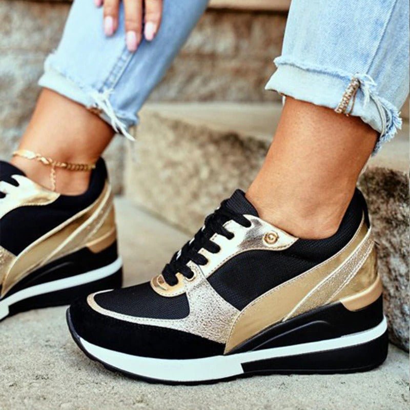 Keona | Trendy Platform Sneakers with Shiny Touch