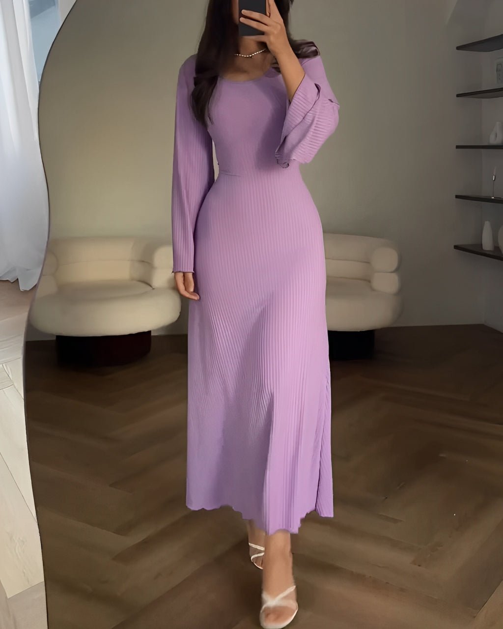 Nora | Elegante Gebreide Maxi Jurk