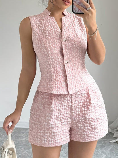 Riza | Elegante Tweedelige Set met Textuur en Knoopsluiting