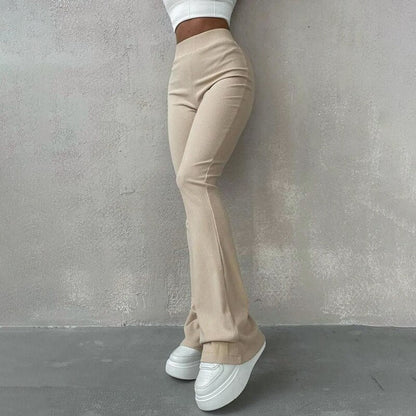 Adria | Flared Ribbed Broek